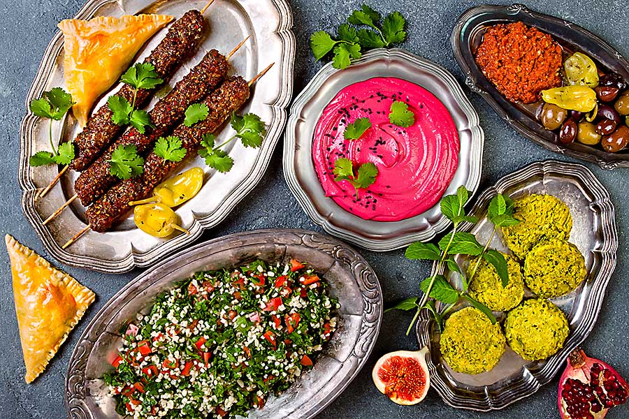 Selection of Israeli dishes