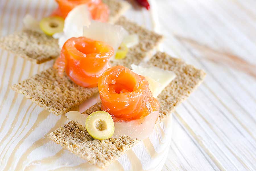 Gravlax is a salmon base dish characteristic for the Scandinavian cuisine