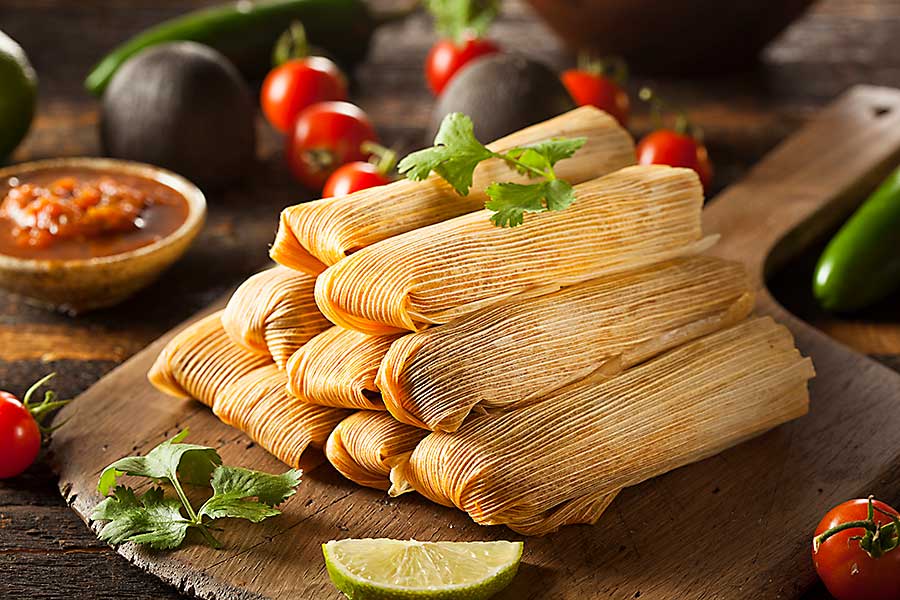 Mexican food - Homemade Corn and Chicken Tamales