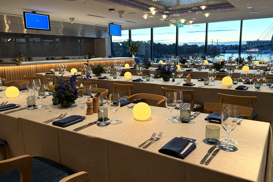 private dining table setting in a corporate venue