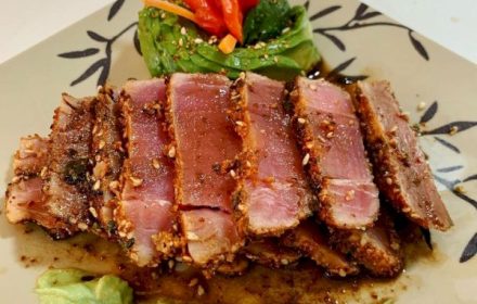 Chef Brenda Backal seared tuna, seasame & mexican spice rub