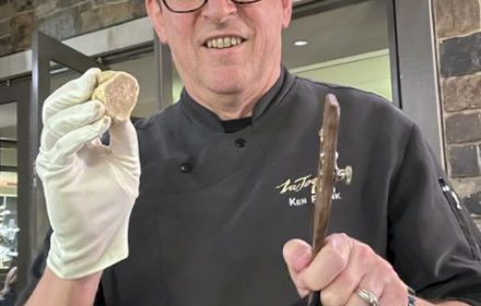 Chef Ken Frank presenting Italian White truffle