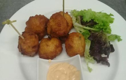 Chef Cindy Bodie Bahamian Counch Fritters Dish