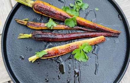 Chef Misha Hyman charred & roasted carrots, coriander