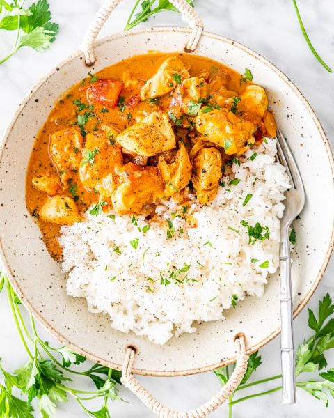 Jo Cooks coconut chicken curry with fragnant rice