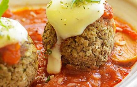 Chef Timothy Jace Gilbert Eggplant Vegan Meatballs Dish