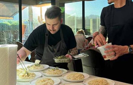 Chef Anthony Primera Plating With His Chef