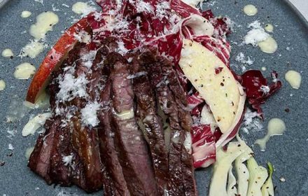 Chef Kelly Lambert Steak Salad With Radiccio, Fennel, Apple, And Citrus Vinaigrette