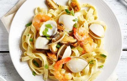 Chef Poc Saenz Seafood Pasta Dish