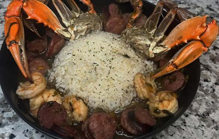 Chef Ariauna Turner Seafood Prawns And Crab Dish