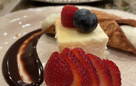 Chef Henry Rivera Cheesecake Dessert with Strawberry, Raspberry, and Blueberry