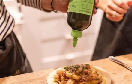 Chef Joanna Barajas Plating Dish In Private Dinner