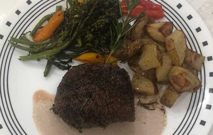 Chef Jordan Wagner Red Meat Dish With Potatoes, Baby Carrot, And Others