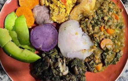 Chef Ralph Cazenave Bey Ackee, Curry Lentil And Kale Stew, Jerk Mushrooms, And Callaloo