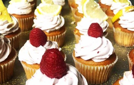 Chef Brigham Cook Cupcakes Topped With Raspberry Or Lemon