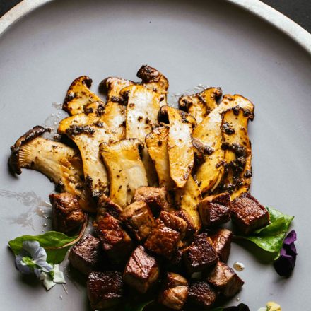 fried mixed mushroom, wagyu beef, chef philip chen