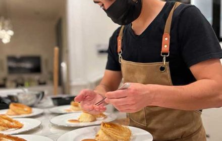 Chef Deniz Sezer Plating In Private Event