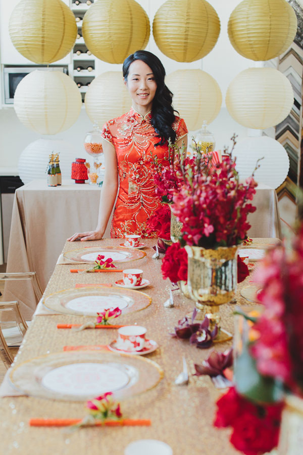 dressing red at lunar new year meal