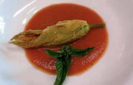 Chef Mohan Kulasingam Zucchini Flower With Tomato Sauce