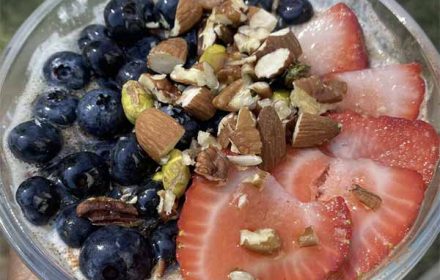 Chef Erica Moore Crunchy Berry Chia Pudding Bowl