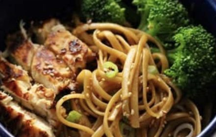 Chef Alex Bahman Garlic Noodles With Chicken Teriyaki