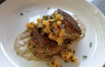 Chef Seth Costello Cra Cakes With Southern Remoulade And Mango Salsa