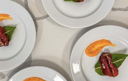 Chef Angela Blanchard Cured Meat Canapes Dish