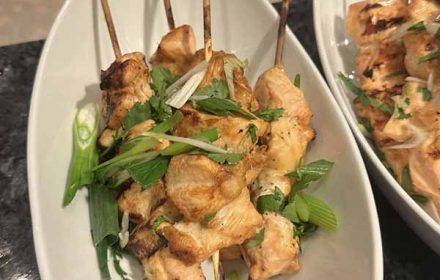 Chef Stephen Ingber Asian Skewer Dish
