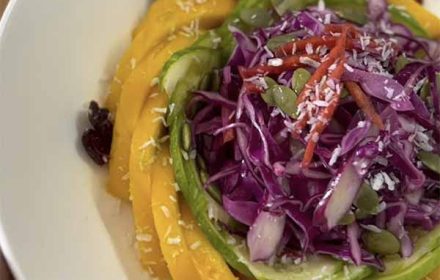 Chef Valencia James Mango, Pickled Red Cabbage, Carrot And Cucumber Salad