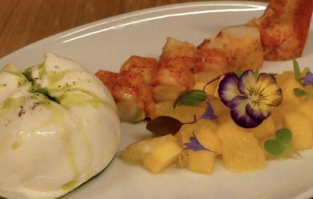 Chef Walid Chouaref Lobster Buratta With Mangoes And Edible Flowers