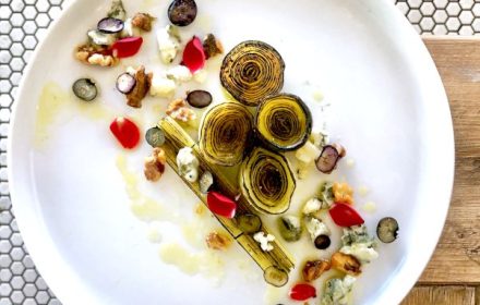 Chef Daragh Matheson Charbroiled leek medley