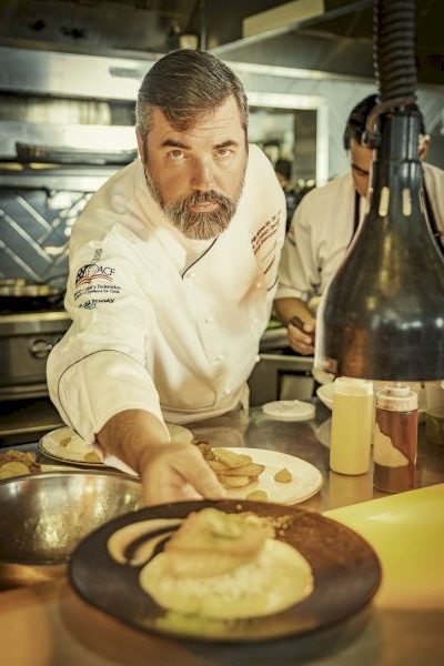 Chef Daragh Matheson on the pass