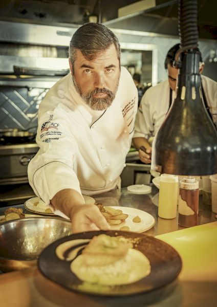 Chef Daragh Matheson on the pass