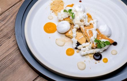 Chef Daragh Matheson Sassafras, ricotta, mango gel, meringue