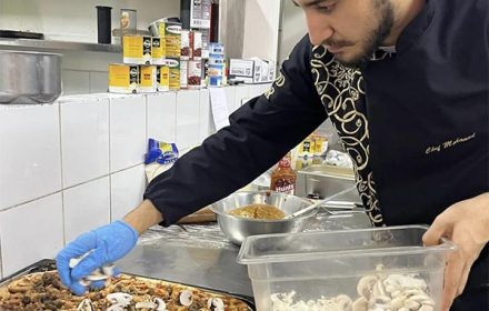 Chef Mohanad Majed Preparing Italian Pizza