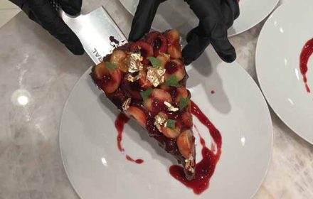 Chef Halee Raff Cherry Tart With Cherry Sauce, Chocolate Crust