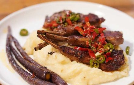 Chef Jala Green Cutlet Dish With Puree