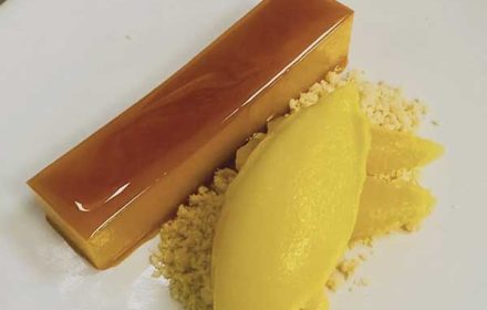 Chef Miguel Martins Pudi, De Abade, Mandarin Segments And Mandarin Sorbet