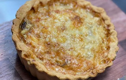 Chef Sabrina Alexandre Caramelized Onion Chicken & Gruyère Tart