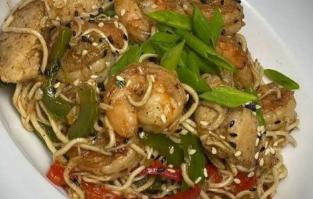 Chef Sabrina Alexandre Chicken & Shrimp Chow Mein With Sesame & Scallions