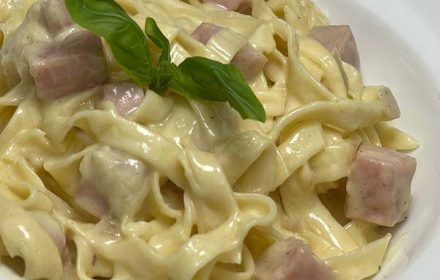 Chef Sabrina Alexandre Tagliatelle Carbonara With Smoked Ham