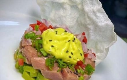 Chef Sabrina Alexandre Tuna Tartare With Avocado Mousse & Sesame Tuile