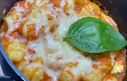 Chef Sabrina Alexandre Baked Gnocchi With Tomato Basil Sauce and Mozzarella