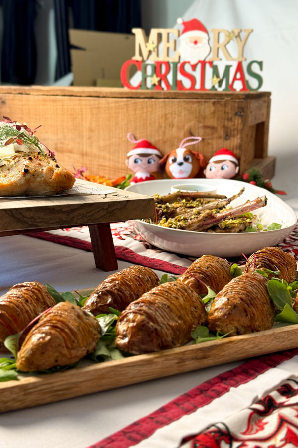 christmas hasselback potatoes