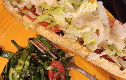 Chef Tami Murphy Mushroom Po' Boys With White Bean Remoulade And Collard Pasta Salad