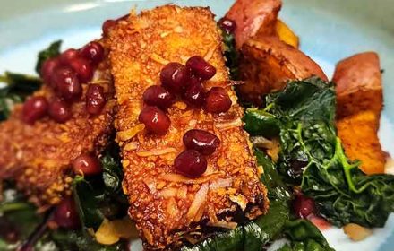 Chef Tami Murphy Pomegranate Tofu With Spiced Red Potatoes