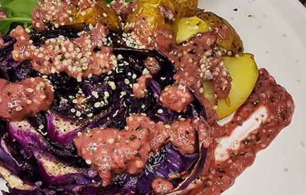 Chef Tami Murphy Roasted Purple Cabbage With Plum Pesto