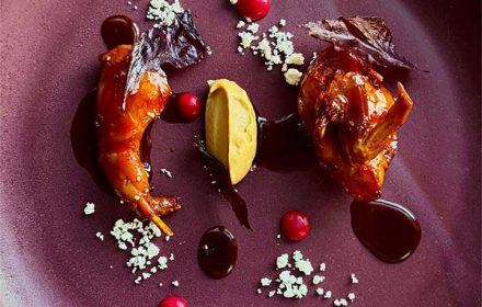 Chef Michael Leonard Korean BBQ Quail, Miso, Celery Root, Cabbage, Cranberry, Smoked Onion