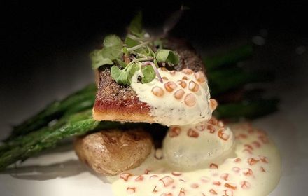 Chef Vasily Shichkov Cut Crispy Skin Salmon