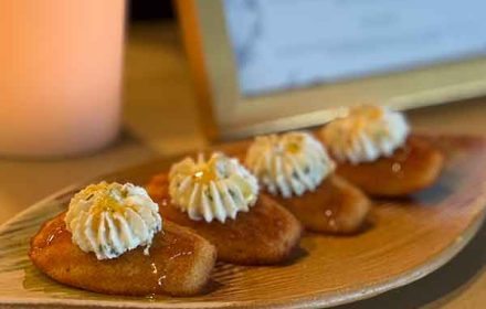 Chef William Lochetto Madelines, goat cheese mousse